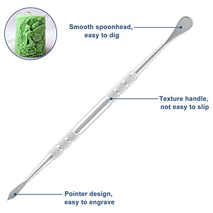 suiwotin 10PCS Wax Carving Tool, Silver, Stainless Steel - color: Silver - 10PCS