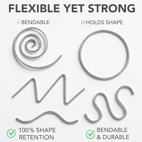 Mr. Pen- 15 Gauge Aluminum Craft Wire, 1.5 mm, 32.5 Feet, Bendable Metal Wire for Sculpting, Jewelry, Floral and Wreath Making, Crafting, Christmas Ornaments, Beading, Bonsai Training | Bendable Metal Wire for Jewelry Making, Sculpting, Floral Making, Wre