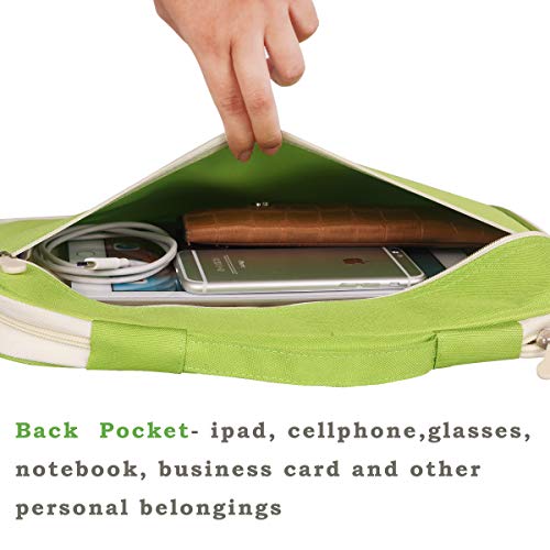 JAKAGO A4 Travel Portfolio Multifunctional Document Organizer Zippered Case for Office Supplies (green) - color: Green