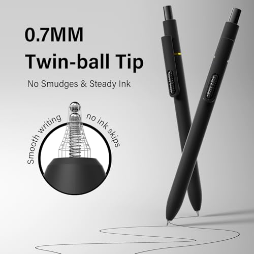 0.7mm Gel Pens Black Ink, 8 Pack Retractable Pens with Fidget Clip - color: Black -8Pcs Black Ink
