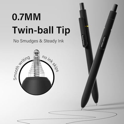 0.7mm Gel Pens Black Ink, 8 Pack Retractable Pens with Fidget Clip - color: Black -8Pcs Black Ink