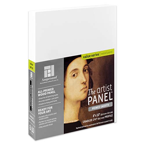 Ampersand Artist Panel Primed Smooth Surface for Painting and Mixed-Media, 1.5 Inch Depth, 8X10 Inch (PWP150810) - color: 1.5 Inch Depth, size: 8X10