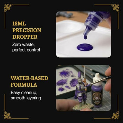 Ludus Bellum Miniature Paint Purple Color 18ml Precision Dropper Bottle | Professional Acrylic Paint for Miniatures & Models, Provides Quality Acrylic Tones and Shades for Warhammer 40K D&D Figures - color: Purple