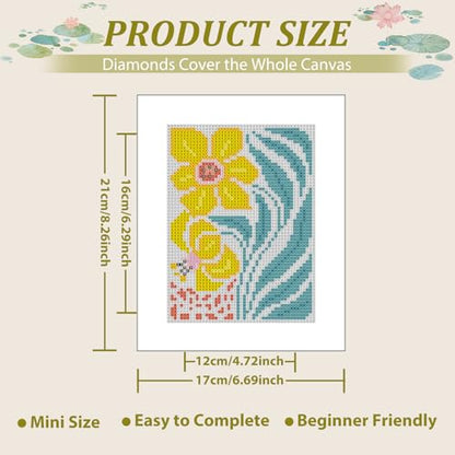 12 Pcs Small Diamond Art Kits Easy Flower Diamond Art Kits for Adults - color: Easy Flowers