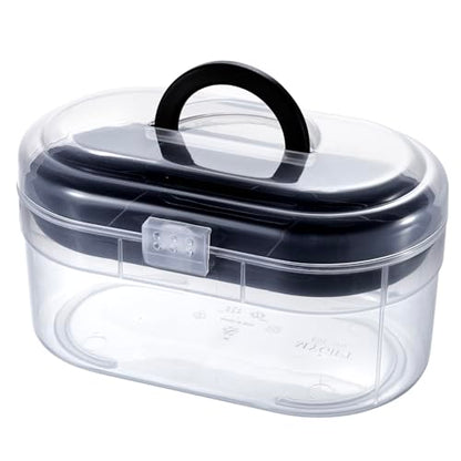 MyGift Clear Craft Storage Case with Tray, Portable Organizer Box | Clear storage case with removable tray organizes crafts, sewing supplies, first aid essentials, and small accessories