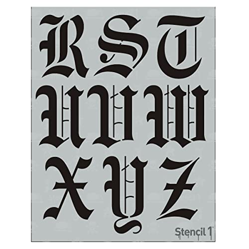 Stencil1 Old English Font Stencil 3" Alphabet Letters Painting Craft - size: 3" Letters