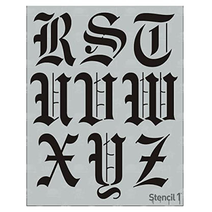 Stencil1 Old English Font Stencil 3" Alphabet Letters Painting Craft - size: 3" Letters