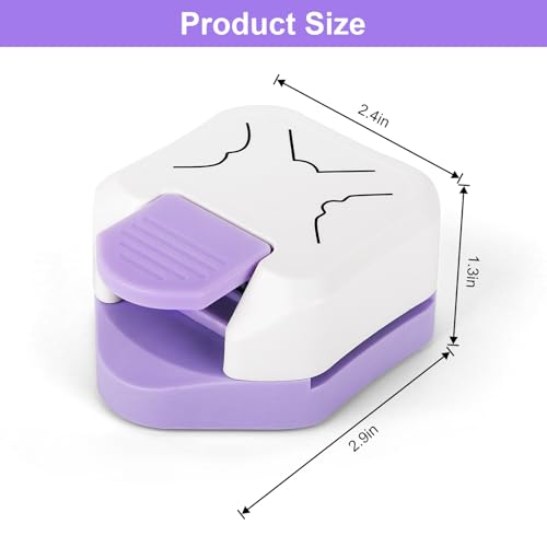 Paper Corner Cutter, Corner Punch Corner Puncher for Cardstock, 3 in 1 Beauty Shape Paper Edge Cutter for Card Making, Crafts, DIY Projects, Scrapbook Supplies - color: White Purple