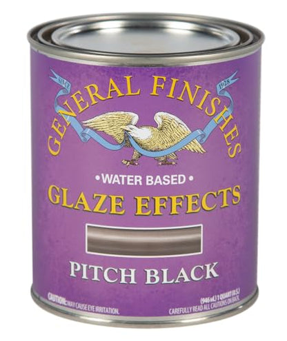 General Finishes Water Based Glaze Effects, 1 Quart, Pitch Black - color: Pitch Black, size: 32 Fl Oz (Pack of 1)