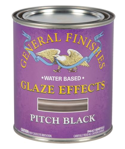General Finishes Water Based Glaze Effects, 1 Quart, Pitch Black - color: Pitch Black, size: 32 Fl Oz (Pack of 1)
