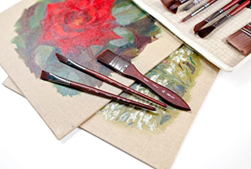 Professional Acrylic Paint Brushes Set (Synthetic 17Pcs) - Beginner/Artist | VERBENA Detail Paint Brushes for Watercolor, Gouache & Acrylic Painting - Ergonomic, Easy Great Flow Control, Snap