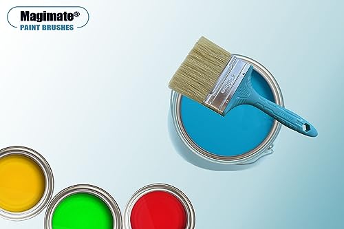 Magimate Stain Brush Set 1-inch 2-inch 3-inch and 4-inch Assortment, Bristle Paint Brush, Natural Bristle Blended with Synthetic, Chip Paint Brush Variety Staining Brushes Pack of Four (Pack of 2) - size: 1-inch, 2-inch, 3-inch, 4-inch (Set) (Pack of 2)