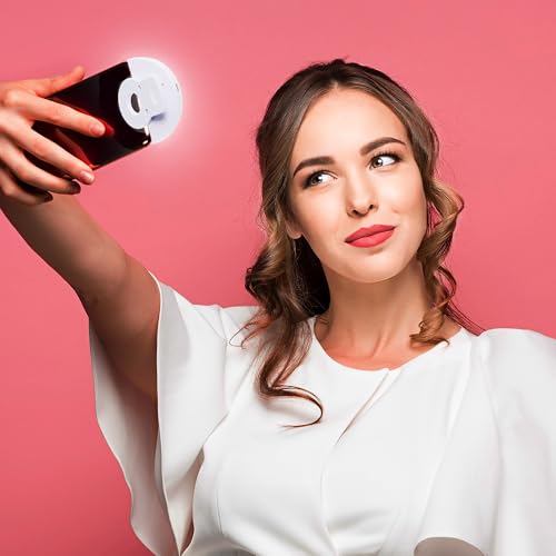 Windy City Novelties Rechargeable LED Selfie Ring Light – Clip-On 3.5” Phone Light for iPhone, Android & Laptops – USB Charging, Adjustable Brightness – Portable Selfie & Video Lighting