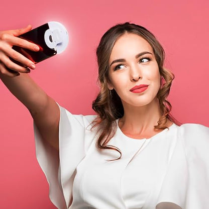 Windy City Novelties Rechargeable LED Selfie Ring Light – Clip-On 3.5” Phone Light for iPhone, Android & Laptops – USB Charging, Adjustable Brightness – Portable Selfie & Video Lighting