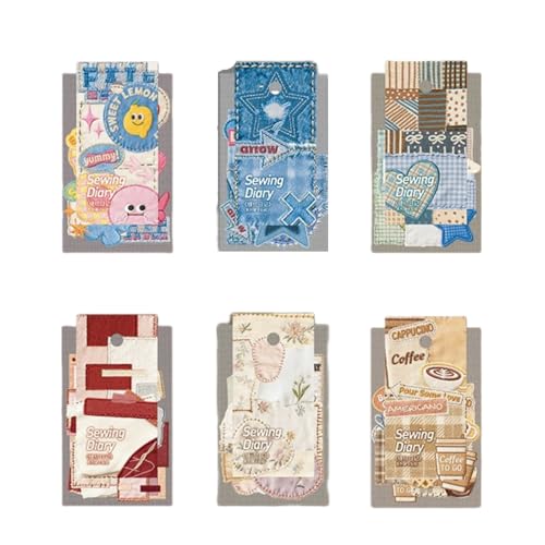 180 Pcs Faux Embroidery Scrapbook Stickers for Junk Journaling - color: Sewing Diary