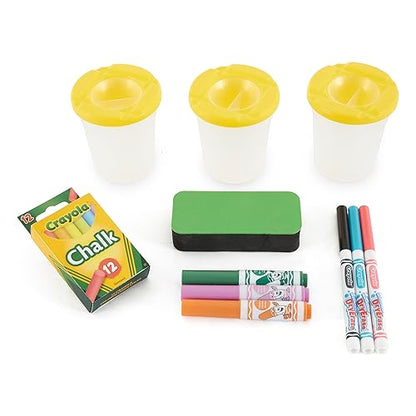 Crayola Wooden Art Easel for Kids, 2-in-1 Dry Erase Board & Chalkboard, Gifts for Toddlers, Ages 3, 4, 5 - style: Wooden Easel