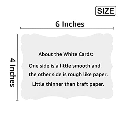 50 Pack Blank Kraft Greeting Cards, White, 4x6IN | Thick Cardstock Paper, For DIY Gift Cards, Menus, Baby Shower Invitations, Wedding Invitations - color: White, size: 4x6IN