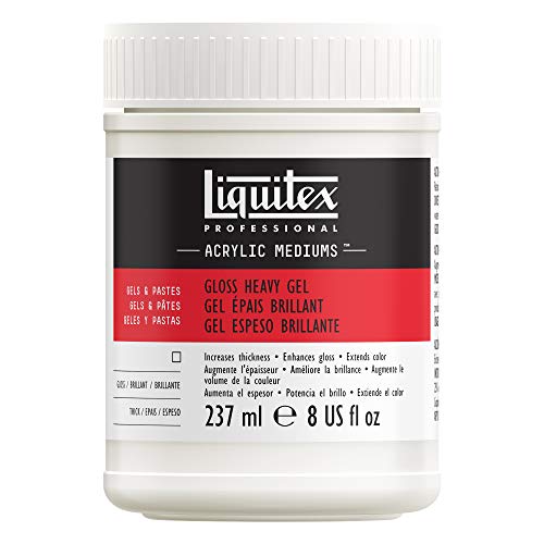 Liquitex Professional Gloss Heavy Gel Medium, 237ml (8-oz) | Increases Viscosity, Holds Knife & Brush Marks, Extends Color, Slows Drying Time, Maintains Paint Adhesion - color: Gloss Heavy Gel, size: 8 Fl Oz (Pack of 1), style: 8-oz