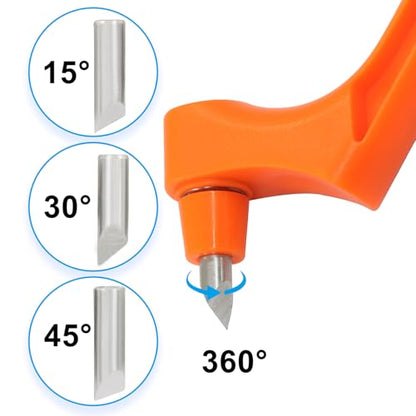 Orange Craft Cutting Tools, Craft Cutting Knives | 3 Different 360 Degree Rotating Blades, Cutting Mat, Stainless Steel Cutter Pen - color: Orange