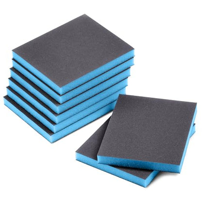 8Pcs 320 Grit Sanding Sponge, Jamiikury Sanding Blocks Washable and Reusable, Wet Dry Sandpaper Sponge for Wood Metal Furniture Paint and Drywall - size: 320 Grits