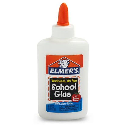 Elmer's Liquid School Glue, Slime & Craft, Safe and Non-Toxic, Washable, White, 4 Ounces Each, 12 Count - For Classroom, Home, Office, Teacher Supplies, #1 Teacher Brand - size: 4 Oz. - 12 count