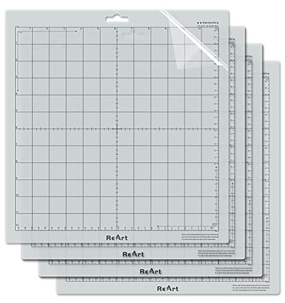 ReArt Cutting Mat 12 x 12 for Silhouette Cameo 4/3/2/1 - Standard Grip 4 Packs - color: Standard Grip 12X12 4P