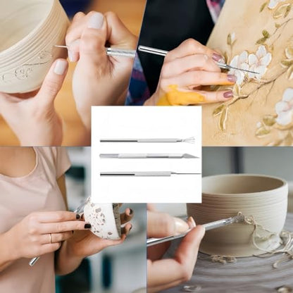 Accfore 9 Pcs Pottery Tools for Sculpting Texturing Artists