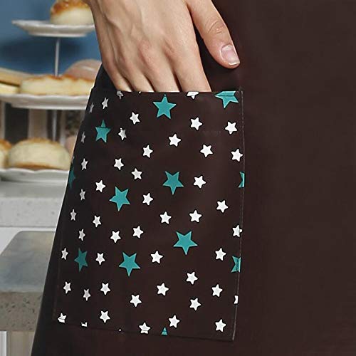 PU Kitchen Oil and Waterproof Aprons for Women with Pocket for Cooking Washing - color: Coffee