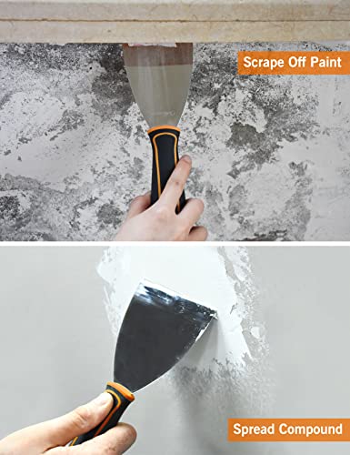 ROLLINGDOG 7PC Drywall Tool Set with 14-IN-1 Painter's Tool | 4/5 inch Putty Knife,8/10/14 inch Taping Knife Skimming and Smoothing Walls and Ceilings