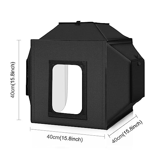 Glendan Portable Light Box Photography 16"x16" | Professional Dimmable Photo Box, High CRI 480 LED Lights, Soft Box, 4 Photo Backdrops for Jewelry and Product Photography - size: 16*16 inch