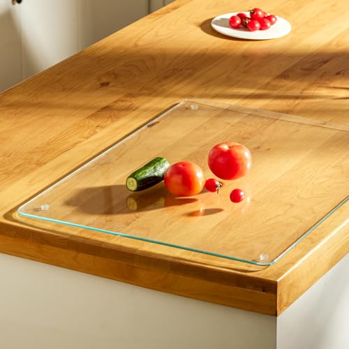 Large Tempered Glass Cutting Boards For Kitchen 18 x 24- High Transparency for Countertop Protection, Scratch-Resistant, Heat-Resistant, Dishwasher safe(XX-Large) - size: 24"L x 18"W