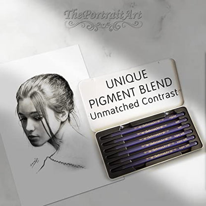 Woodless Pure Charcoal Pencils Set, Soft & Dark 6-Pc