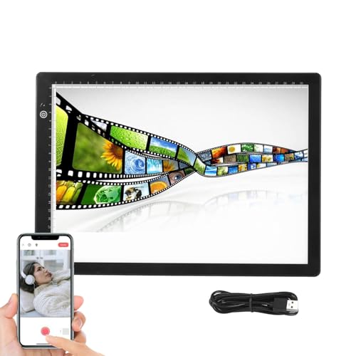 A4 Slide Viewer Light Box, Ultra-Thin LED Light Pad with 3 Adjustable Brightness, USB-C Powered Backlight for Viewing, Scanning and Digitizing 35mm Slides & Film Negatives