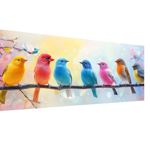 SKRYUIE 5D Large Diamond Painting Kits Bird - DIY Diamond Art Kits for Adults Animal, Full Round Drill - Crystal Embroidery Cross Stitch - Craft for Wall & Office Decor - 12x30 inch / 30x80 cm - color: colorful-4