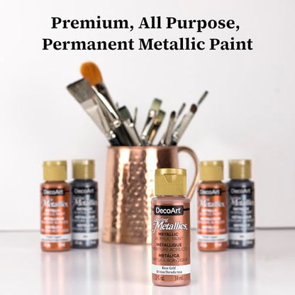 DecoArt Americana Dazzling Metallics Acrylic Paint Set – Starter Set, 9 Bottles (2 fl oz) – Craft Metallic Paints for Canvas, Wood & DIY Projects - color: Multi - Starter