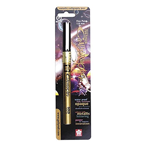 SAKURA Blister Card Pentouch Calligrapher Marker Pen, Fine, Gold - size: 1 Count (Pack of 1)