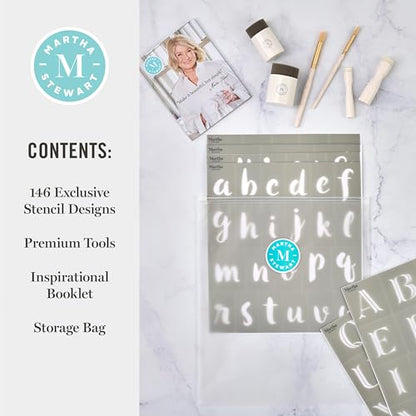 Martha Stewart, Modern Fonts Stencils and Tools Kit, 15 pc - style: Modern Fonts