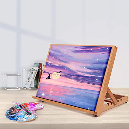 Falling in Art 5 Position Wood Drafting Table Easel Drawing&Sketching Board | 16 1/2 Inches by 12 1/8 Inches - style: 16 1/2 L * 12 1/8 W