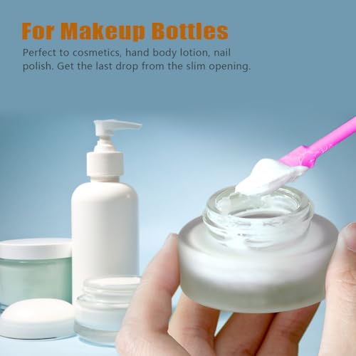 Silicone Spatula Set 6Pcs, Mini Jar Scraper for Makeup & Food | Mini spatulas reach every last drop in jars and bottles, reducing waste for food, cosmetics and personal care products. - color: Pink