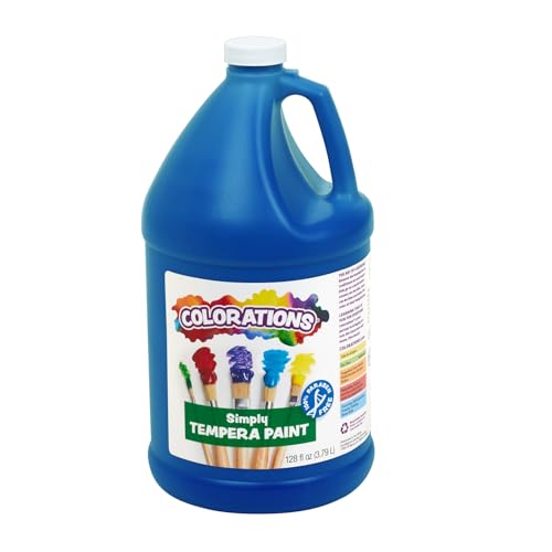 Colorations Paraben-Free Tempera Paint for Kids, 1 Gallon, Vibrant Blue | Non-Toxic and Made in the USA, Classroom Must Haves, Bulk Arts & Crafts Supplies - color: Blue