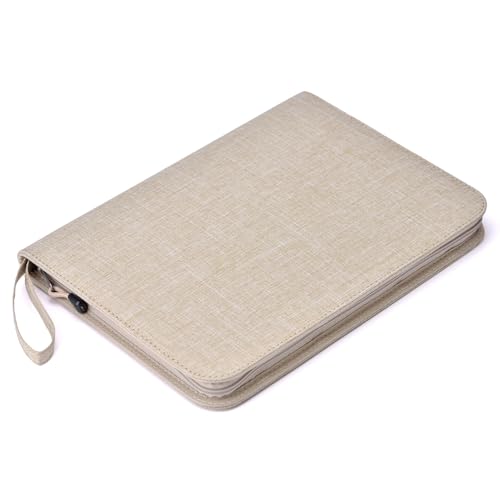 erofa 48 Slots Fountain Pen Case, Beige Water Resistant Canvas Pen Holder Display Pouch Storage Large Capacity Bag - color: Beige-Canvas
