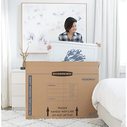 Bankers Box 4-Pack Medium TV/Picture/Mirror Moving Boxes | Protect TVs, mirrors, and framed art with rigid moving boxes sized for flat, fragile items. - style: Medium