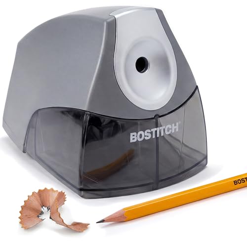 Bostitch Office Personal Electric Pencil Sharpener, Powerful Stall-Free Motor, High Capacity Shavings Tray, Gray (EPS4-KTGRAY) - color: Gray