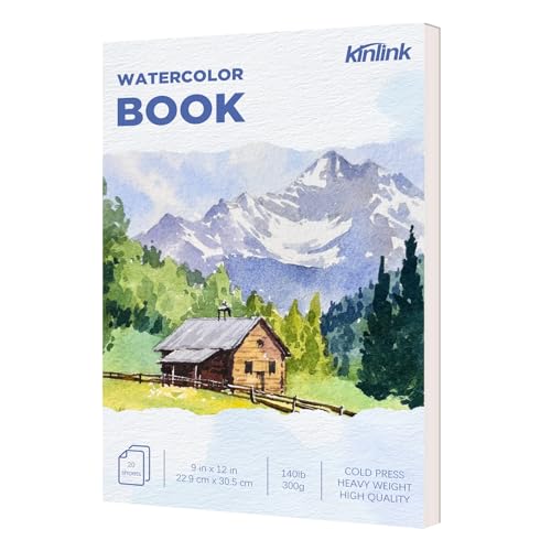 Watercolor Paper Pad, 9x12 140lb/300g Water Color Paper, 20 Sheets Cold Press Drawing Painting Paper Sketchbook Notebook, Art Supplies for Watercolors Acrylic Marker, Sketch Book for Kids Adults - color: White-1pad (20pcs), size: 9x12
