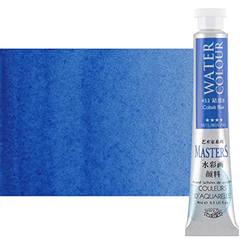 Marie's Masters Quality Watercolor Paint - Blues, 9 mL (Set of 6) - Concentrated Color, Pure Pigments, High Lightfastness Ratings - color: Blues