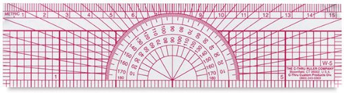 Westcott Protractor Ruler, 6", 15cm, Transparent (W-5)
