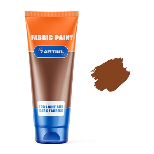 Brown Fabric Paint 2 fl. oz Tube – Permanent Fabric Paint Brown for Clothes | Textile Clothing Paints for Cotton and Synthethic Fabrics, Furniture Upholstery, Shoes, Sneakers, T-Shirt, Tote Bags - color: Brown 2 fl. oz