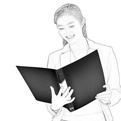 Presentation Book 40 Clear Pockets Sleeves Protectors Art Portfolio Clear Book for Artwork, Report Sheet, Letter(Can Accommodate 14 X 11inch) - size: 14x11.2inch (Black)