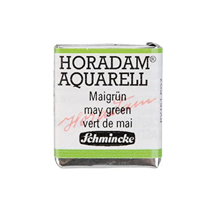 Schmincke - HORADAM® AQUARELL - Finest Artists' Watercolor Paints, 524 May Green, 14 524 044, 1/2 pan - color: 524 May Green