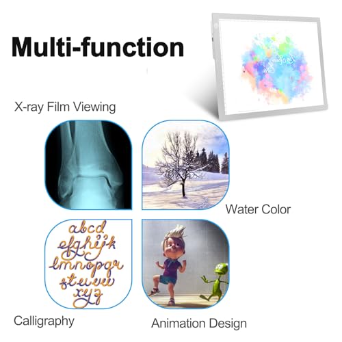 Rechargeable Tracing Light Box, LED Drawing Board for Kids Birthday Gift - color: SILVER, size: 10" x 15"